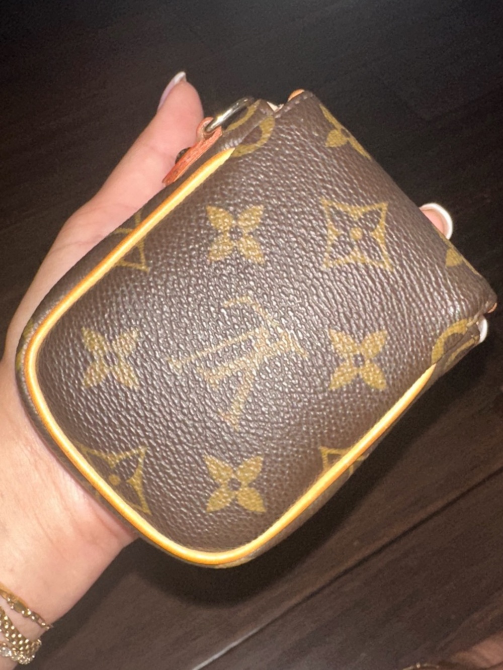 RARE✅LV POUCH LOUIS VUITTON KEY POUCH KEYCHAIN MINI POCHETTE LV lipstick pouch - Picture 13 of 16